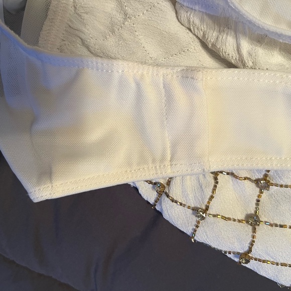 Free people cream and gold detail backless body suit size small - Picture 10 of 12